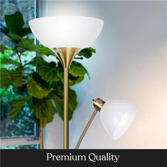 Sky Dome Plus LED Floor lamp,Torchiere Super Bright Floor Lamp with Reading Lamp - Picture 3 of 7